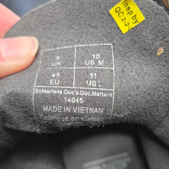 Dr. Doc Martens Men’s 10 Women's 11 Felix Ankle Combat Boots Black Lace Up 14045 - Picture 6 of 7